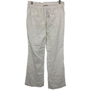 Roxy Womens White Linen Elastic Waist Drawstring Pants Size Small S Casual New